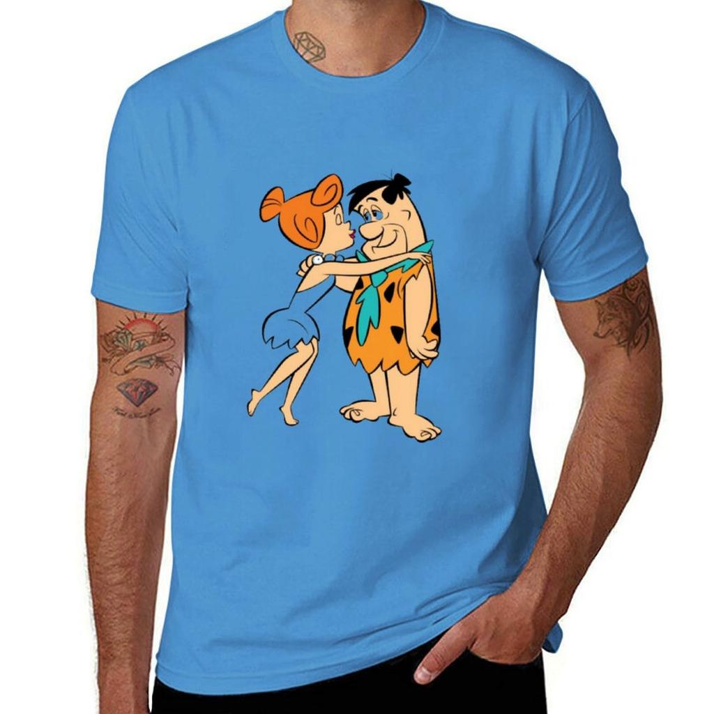 Peter and Wilma Flintstone T-Shirt Quick Drying Boys Animal Print Animal Prinfor Boys New Edition Mens Clothes