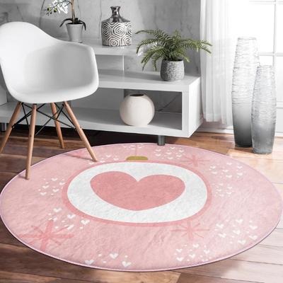 Pink Love Series Round Carpet Rose Love Valentine's Day Carpet Living Room Bedroom Valentine's Day Decoration Rug