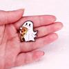 Cute Pizza Ghost Enamel Pin Brooch Christmas Halloween Pin Buckle Badge Accessory