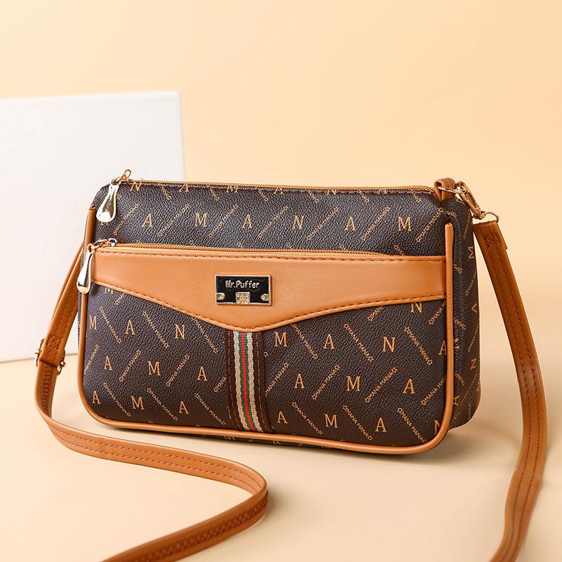 Retro Old-fashioned Bag Women's Bag Temperament Middle-aged Mother Bag Large Capacity Crossbody Underarm Bag Women