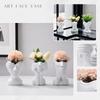 Harz Gesichtsförmige Vase Moderne Minimalistische Skulptur Blumentopf Dekoration für Zuhause Innenbereich Tischdekoration
