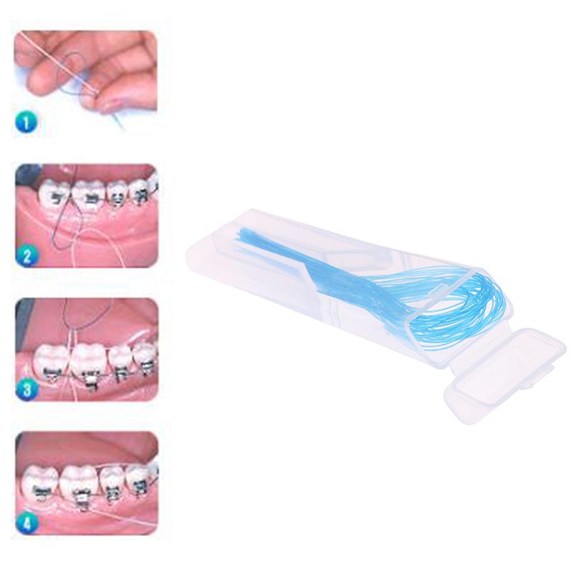 70ks/krabice Návlek na zubní nit Dental Traction Line 0,5 mm Návlek na korunku, rovnátka, můstek, implantát Nástroj na protahování rovnátek