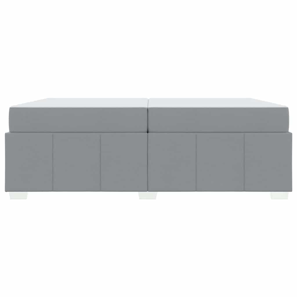 Upholstered Bed Frame with Mattress Light Grey 200 X 200 Cm Fabric