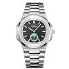 Men's Classic Chinese Style Retro Quartz Watch with Waterproof Steel Band - Versatile Casual Square Design