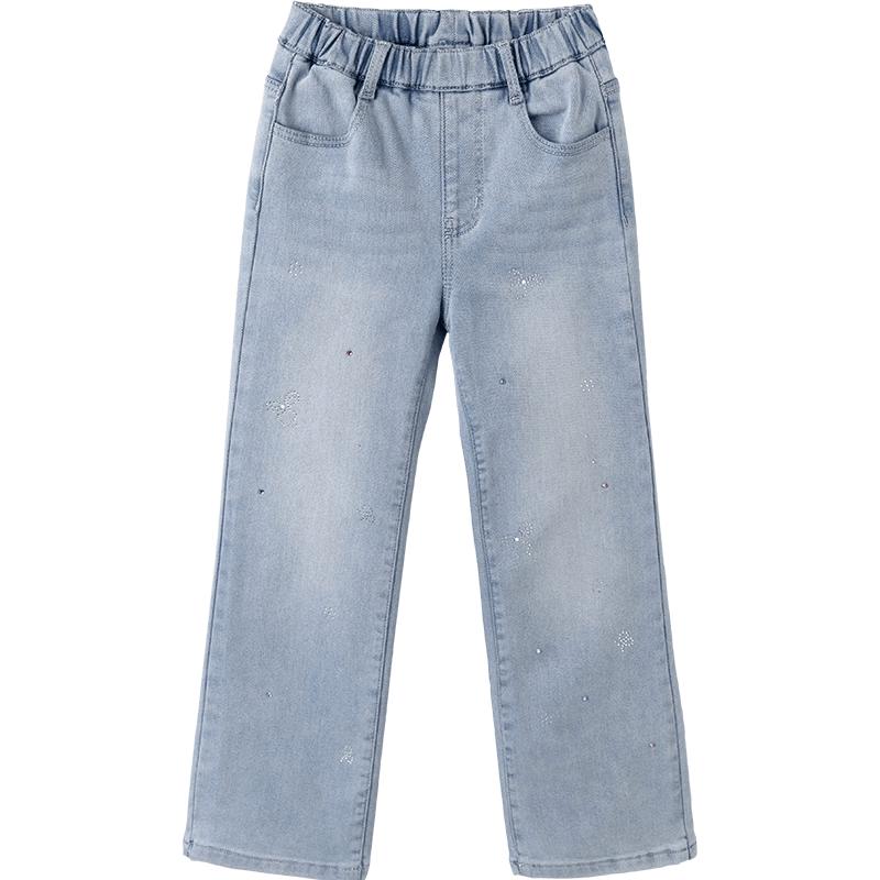 Balabala Girls' Fleece-Lined Winter Denim Jeans