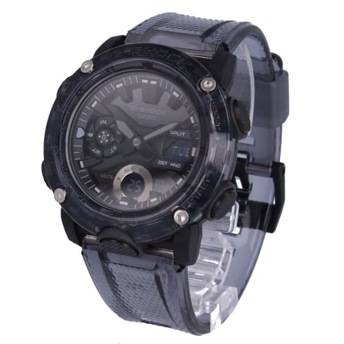 Casio G-Shock Men's Waterproof Analog-Digi Carbon Skeleton Watch, Clear Black (GA-2000SKE-8A)