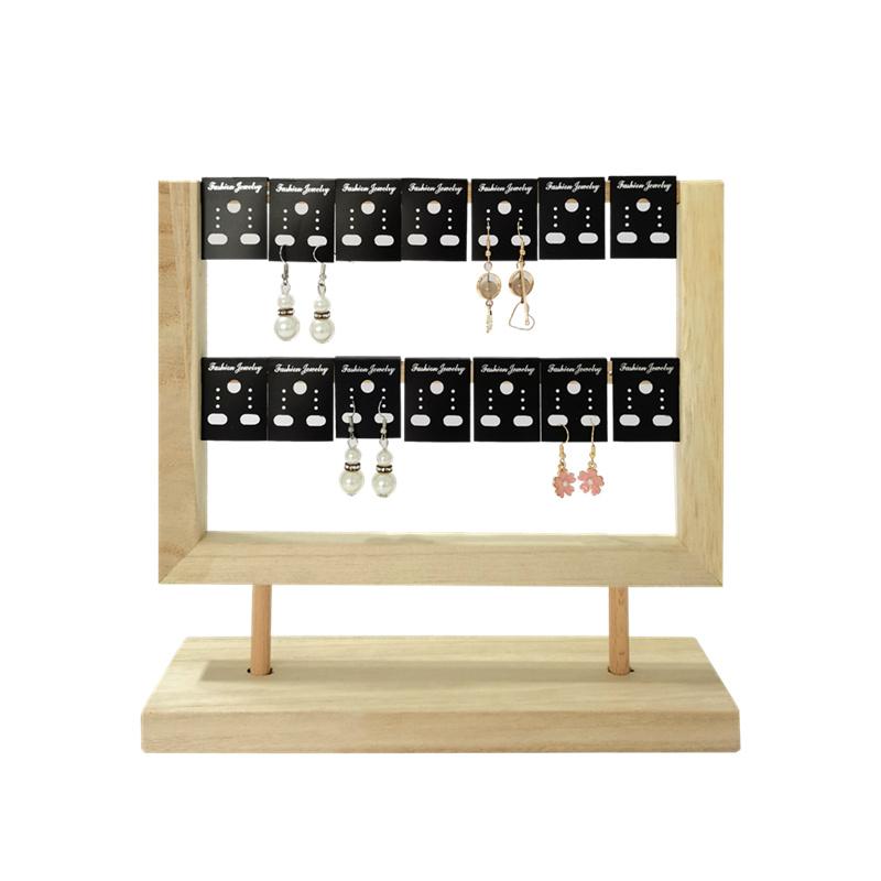 Solid Wood Multi-layer Jewelry Display Stand Earring Rack Earring Piece Matching Display Stand Simple Jewelry Storage Prop