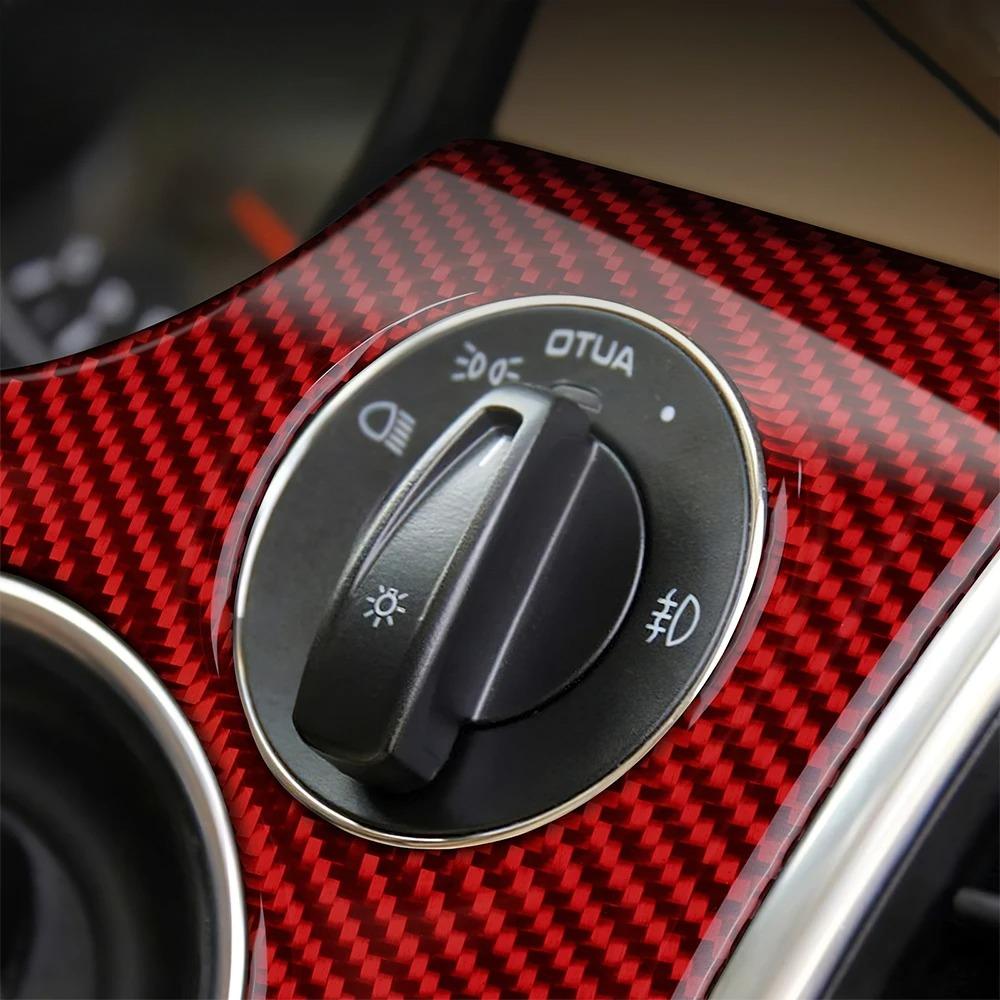 3D Carbon Fiber Headlight Switch Hole Cover Sticker for Porsche Panamera 2010-2016