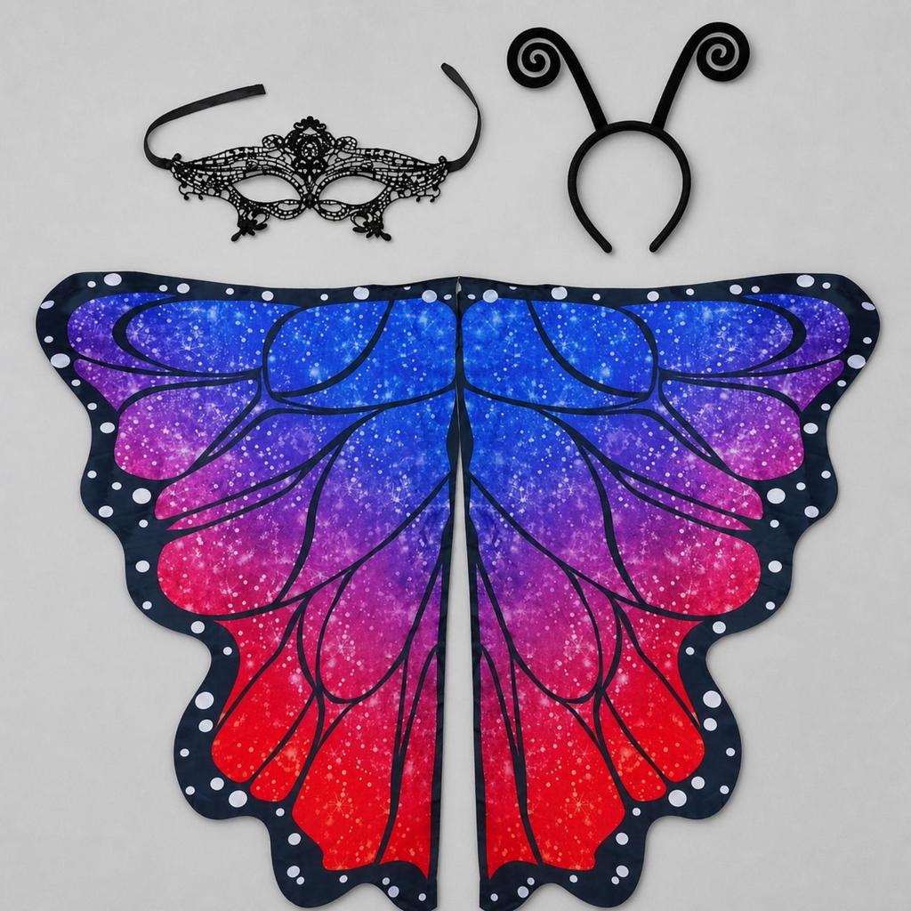 Butterfly Pinions with Mask and Headband One-Size for Cosplayers