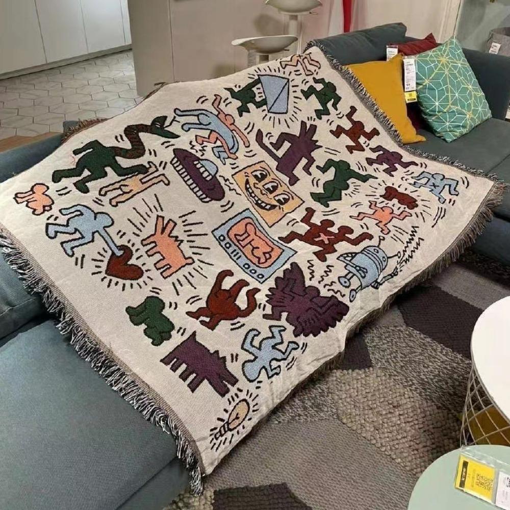 Luxury Doodle Sofa Protector Dustproof Cover Single Sofa Slipcover Decorative Blanket Soft Comfortable