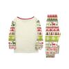 Christmas Print Matching Family Loungewear Set with Long Sleeve Neck Top and Pants for Parents and Kids
