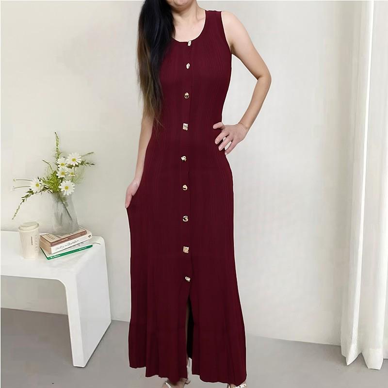 Elegantní francouzské pletené džínové svetrové šaty s krátkým rukávem