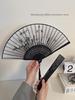 Summer Folding Fan, Traditional Chinese Style, New Chinese Style, Ancient Style Small Fan, Black, Simple and Durable, Children's Bamboo Fan, Portable