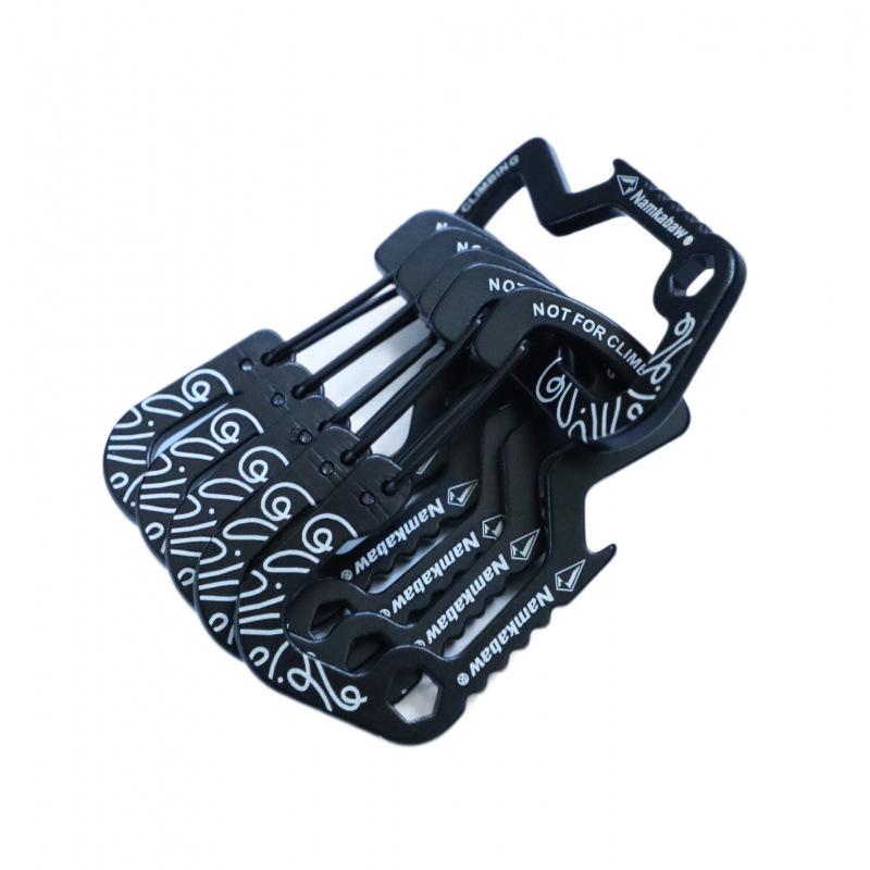 Multi-functional Aluminum Quick Release Carabiner with D-ring and Printed Design for Water Bottles