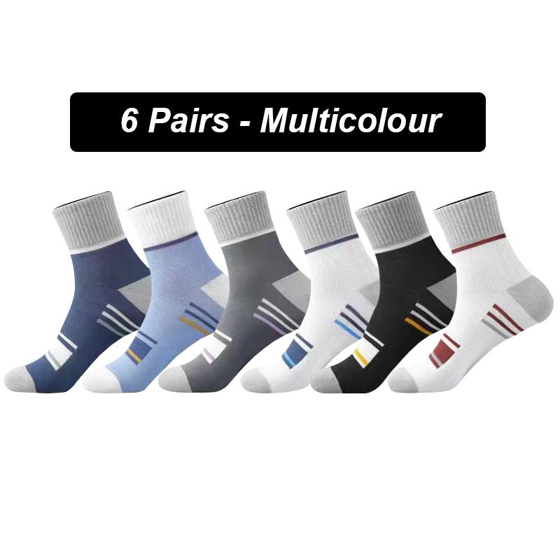 Lot de 6 paires de chaussettes de sport respirantes pour homme, confortables, absorbantes, déodorantes, de haute qualité