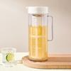 Large Cold Water Pitcher, 2000ml Flip Lid Dispenser for Fridge Side Door, BPA-Free Leakproof Jug with Infuser for Fruit Tea