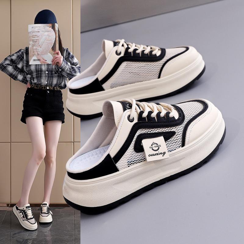 New Hollowed-out Breathable Thick-soled Height-increasing Casual Slippers Sandals and Board Shoes