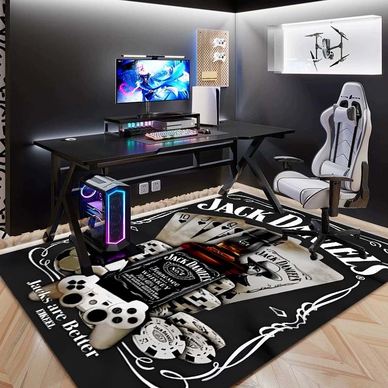 Verkrijgbaar in meerdere maten. J-Jack D-Daniels Bedrukte Yogamat, Woondecoratie, Woonkamer, Slaapkamer, Antislip Mat, Cadeau.