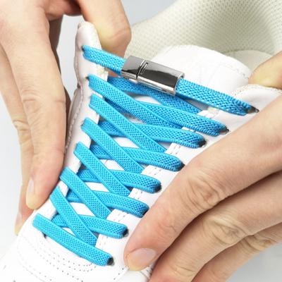 2Pcs Magnetic Shoelace Metal Buckle with 2 Elastic Shoelaces Lazy Kids Adults Sneakers