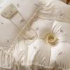 Tencel Bedding Four-piece Light Luxury French Princess Style Ice Silk Comfortable Silky Sheet Quilt Cover Pillowcase