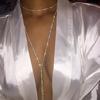 Necklace Rhinestone Inlaid Tie Up Women Long Shiny Choker Necklace Jewelry for Party