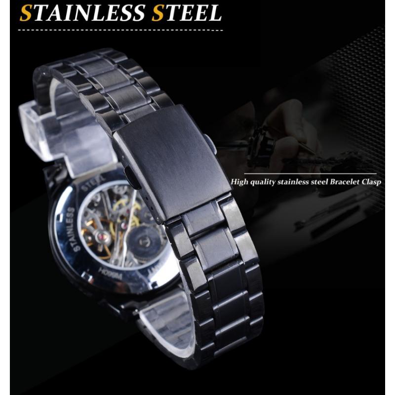 Forsining New Top Men's Watch Business Style Men's Watch Manual Watch Hollow Stainless Steel Watch