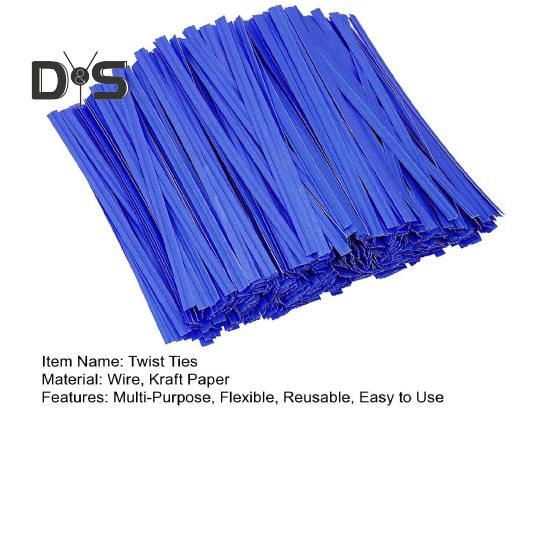1000 Stuks Kraftpapier Twist Ties Herbruikbare Binders met Draadkern Flexibele Kabelbinders voor Verpakking Brood Cake Snoep Feestbedankjes