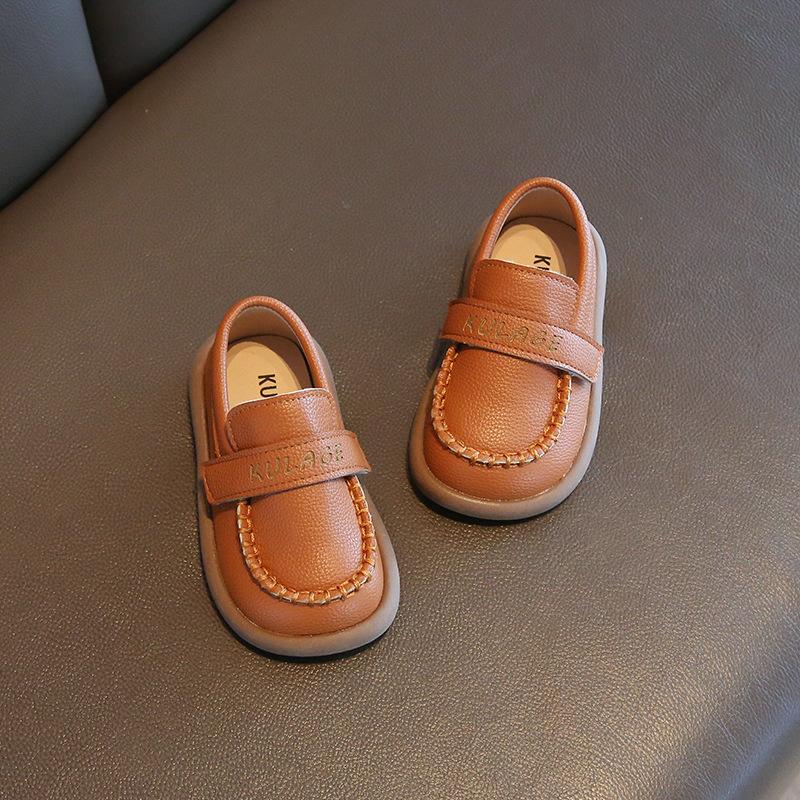 Korean Style Kids Soft Sole Slip On Casual Leather Loafer Shoes