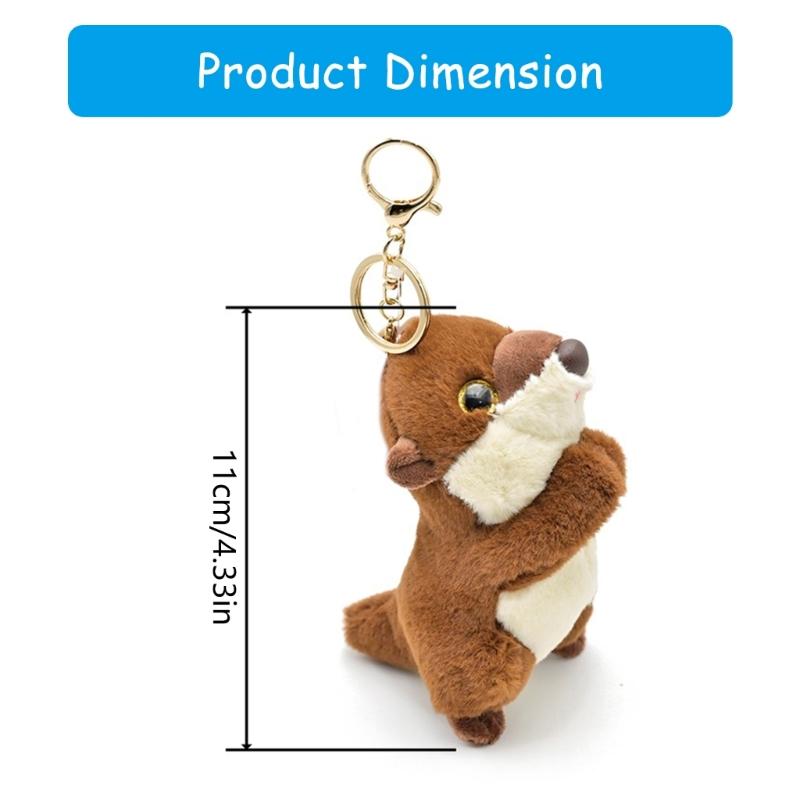 Plush Otters Pendant Keychain Accessory Comfortable Bag Charm Stylish Animal Charm Keyring Ornament for Women Girls