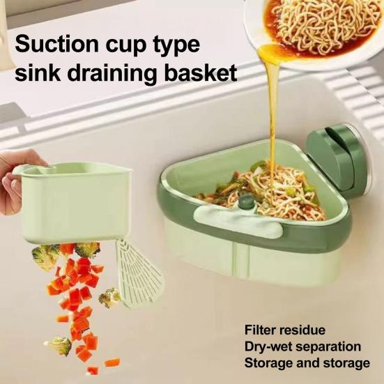 Sink Strainer Basket Food Waste Collector Easy to Install Push-Type Automatic Dump Kitchen Hanging Sink Drain Basket