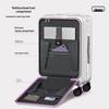 Women's 20-Inch Front-Opening Aluminum Carry-On Luggage 2025, Large Capacity with Wide Pull Rod