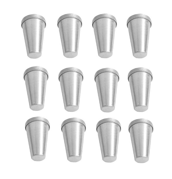 TreegoArt Aluminum Reusable Kulfi Cone Mould Ice Cream Maker Mould - Pack Of 12 серебряный