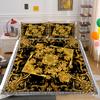 Gold Duvet Cover Gold Pattern 3D Luxury Printed Quilt Cover King Size Bed Suitable for Teens Adults Polyester Bedding Set