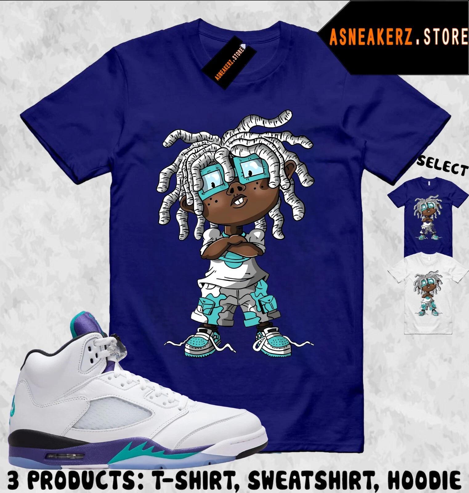 Tee Shirt Matching AJ 5 Grape 2025 To Match Sneaker Chongo Rugrats T shirt L