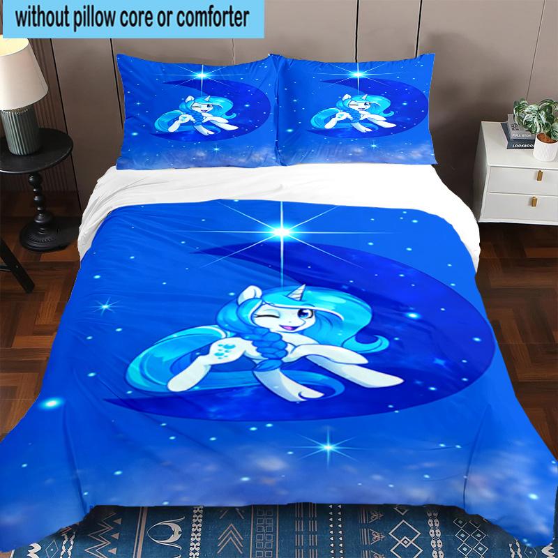 3PCS Twilight Sparkle's Unicorn 3pcs Bedding,Including 3PCS Duvet Cover And 2pcs Pillowcases Perfect for Christmas,Ideal for Bedroom, Dormitory