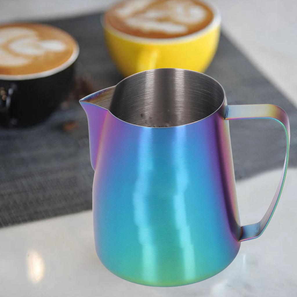 Frothing Pitcher Eagle Spout Prevent Spilling 304 Stainless Steel Frother Cup with Handle for Milk Coffee 420ml