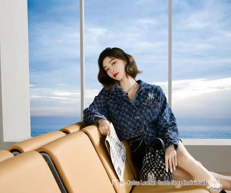 MLB Korea Women's College Style NY Embroidered Monogram Shoulder Bag