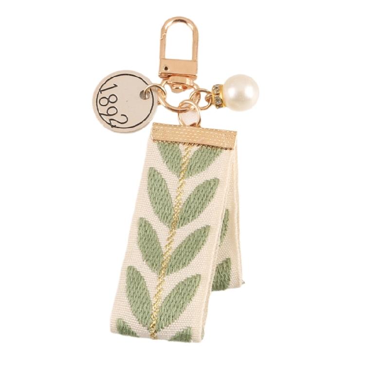

Pearl-Shell Pendant Keyrings Cute Leaf Pattern Keychain Car Key Holder for Women
