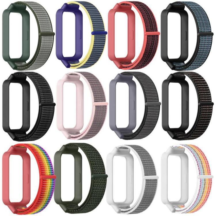 Plastic‑Cover Integrated Nylon Loop Watch Band for Xiaomi Smart Band 9 Active / Redmi Band 3, Replacement Strap, Strap Only