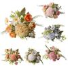 Fleurs Artificielles Haute Simulation Pétales en Soie Toucher Réel Tiges en Fil de Fer Réglables Roses Mixtes Hortensias Marguerites Sans Entretien Décoration de Maison Cadeaux