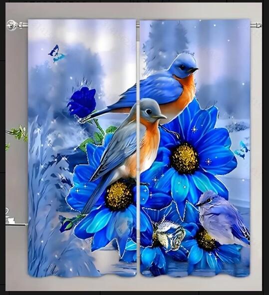 Romantic Water Droplet Red Rose Luxury Window Curtains For Bedroom Living Room Bathroom Kicthen Door Hall Cupboard On Sale 2PCS