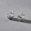 Retro Premium Semi-Round Metal Copper Plated Platinum Ear Buckle Earrings Niche Fashion Commuter Must Enter Simple Earrings