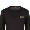 Emporio Armani Camiseta de manga larga con cuello redondo y estampado de logo EA7 para hombre, tops, negro 6RPT20-PJM9Z-1200