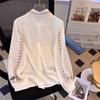 Women Ethnic Embroidered Long Sleeve Blouse Loose Fit French Style Professional Office Shirt