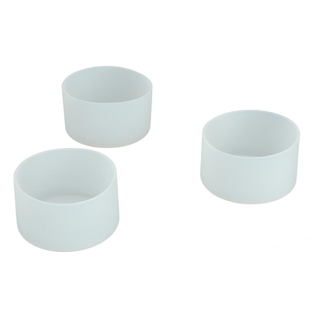 3 Pcs Silicone Cup Boot High Temperature Resistant Anti Slip Wear Scratch Water Bottle Bottom Sleeve Cover Transparent