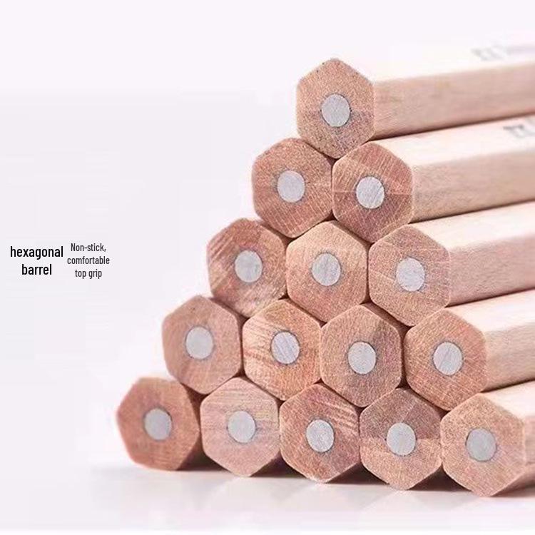 Natural Style Wooden Pencil for Students - Triangular, Hexagonal, and Round Barrels HB