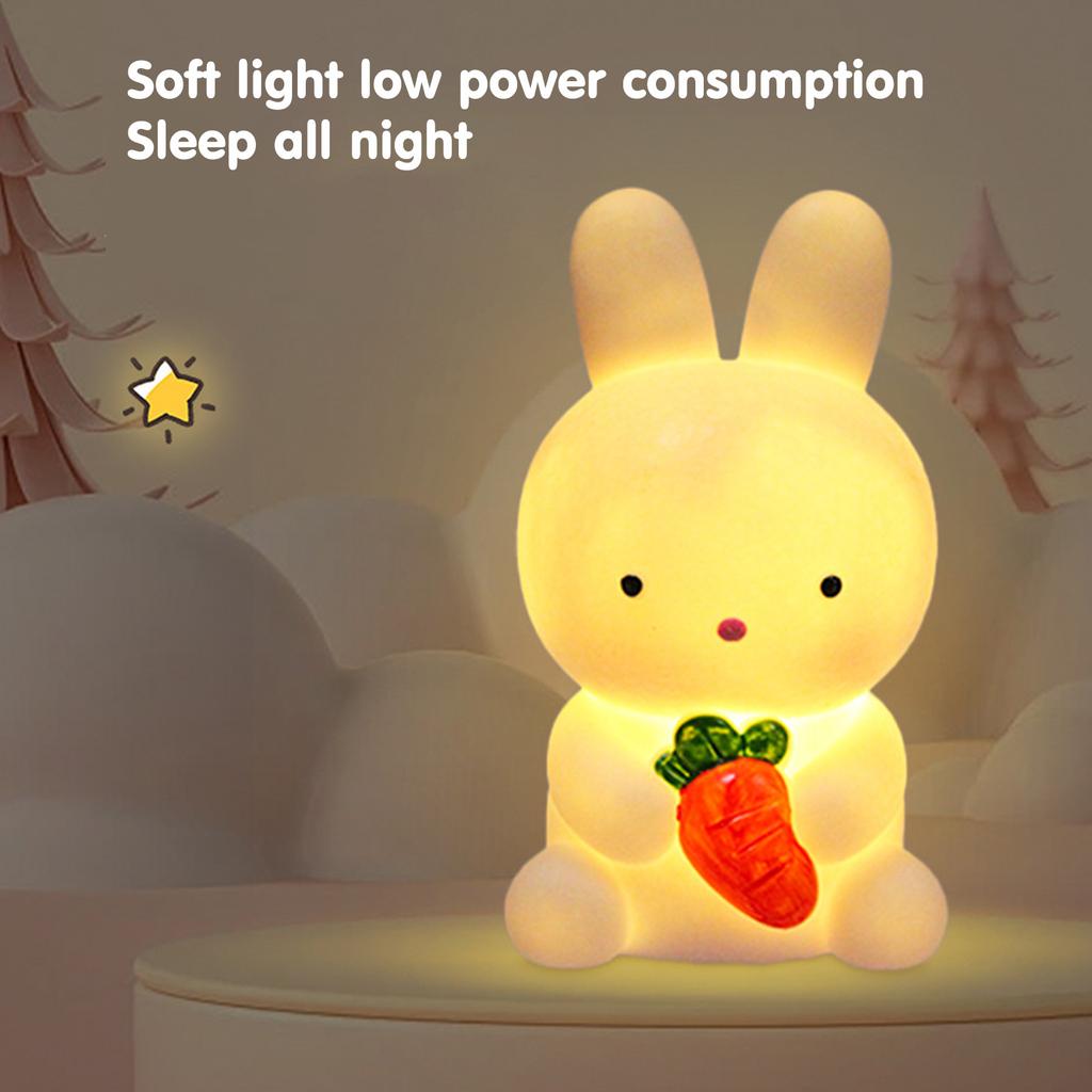 Cute Night Light Cartoon Bunny Desk Lamp Bedroom Bedside Lamp Baby Sleeping Lights Night Light Ornaments Toys Gift