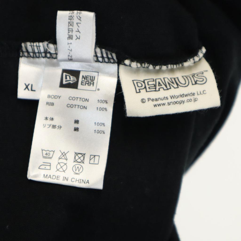 New Era Short Sleeve Snoopy T-shirt XL Black PEANUTS Men's Used