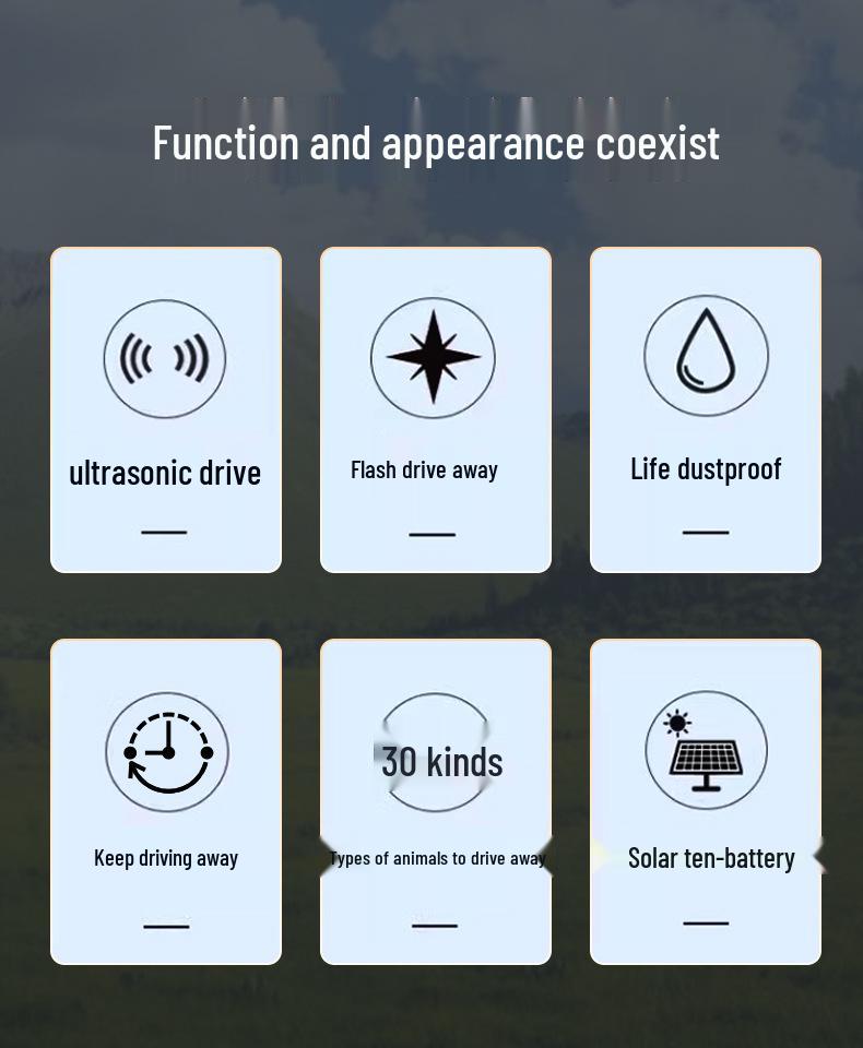 Solar-Powered Infrared Animal Repeller for Rats, Birds & Pigs