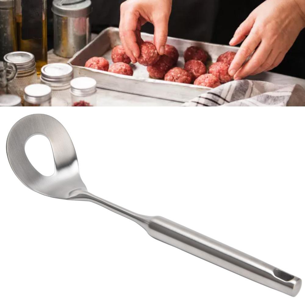 304 Stainless Steel Meatball Spoon with Hole Sliding Making Spoon Kitchen/Dinning Bar